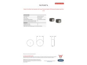 Specification Sheet - Sussex Pure Basin Top Assembly with Cirque Textured Handles PVD Brushed Gunmetal Lead Free