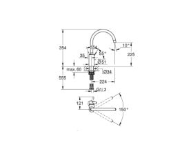 GROHE Eurosmart Cosmopolitan Sink Mixer Chrome (3 Star)