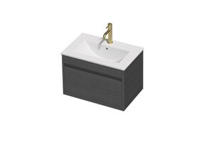 Posh Domaine Ensuite 600 1 Drawer Wall Hung Colour Console Top Matte White
