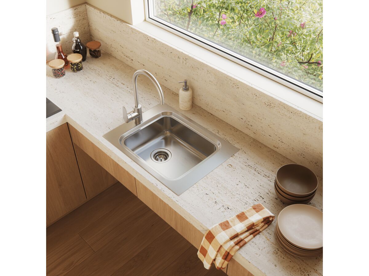 In Situ - Posh Solus Care Single Bowl Sink One Taphole No Overflow Stainless Steel