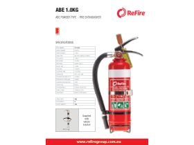 Specification Sheet - Fire Extinguisher Dry Chemical (1A:10B[E]) 1.0kg