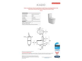 Specification Sheet - Kado Lussi Rimless Close Coupled Back to Wall Rimless Overheight Bottom Inlet Toilet Suite with Soft Close Quick Release Seat White (4 Star)