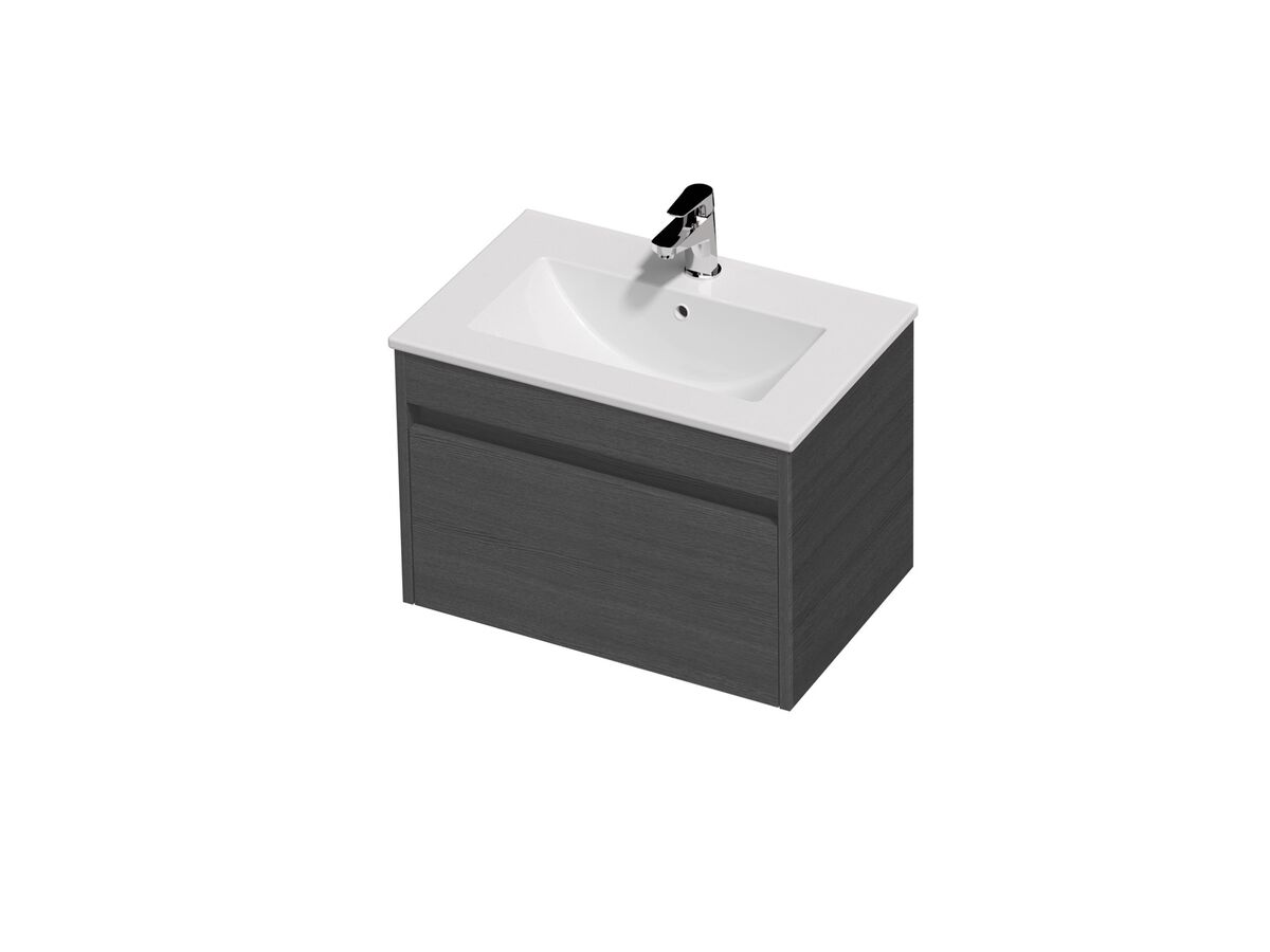 Posh Domaine Ensuite 600 1 Drawer Wall Hung Colour Console Top Gloss White