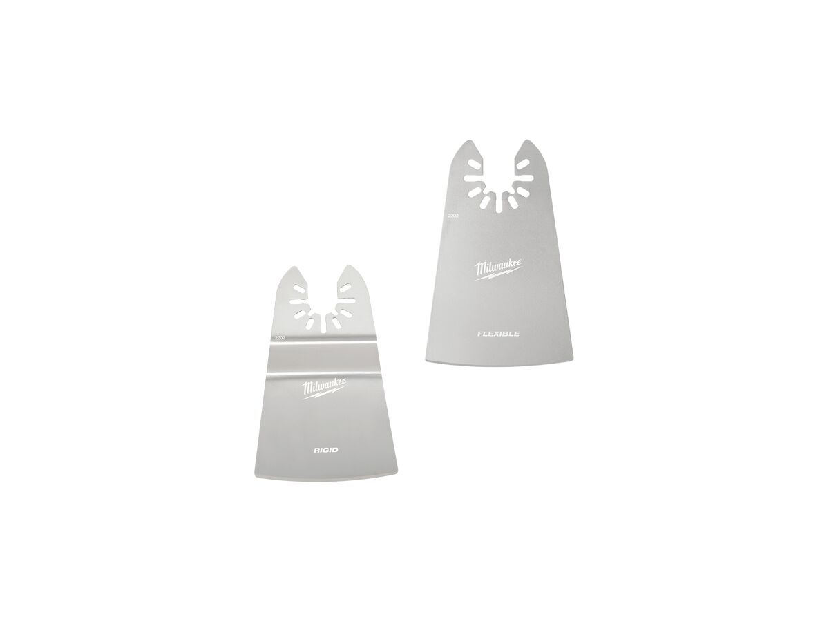 Milwaukee OPEN-LOK 50mm (2") Rigid Scraper Blade & 50mm (2") Flexible Scraper Blade 2-Piece Set
