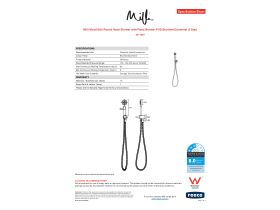 Specification Sheet - Milli Mood Edit Round Hand Shower with Fixed Bracket PVD Brushed Gunmetal (3 Star)