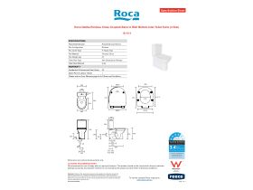 Specification Sheet - Roca Debba Rimless Close Coupled Back to Wall Bottom Inlet Toilet Suite (4 Star)