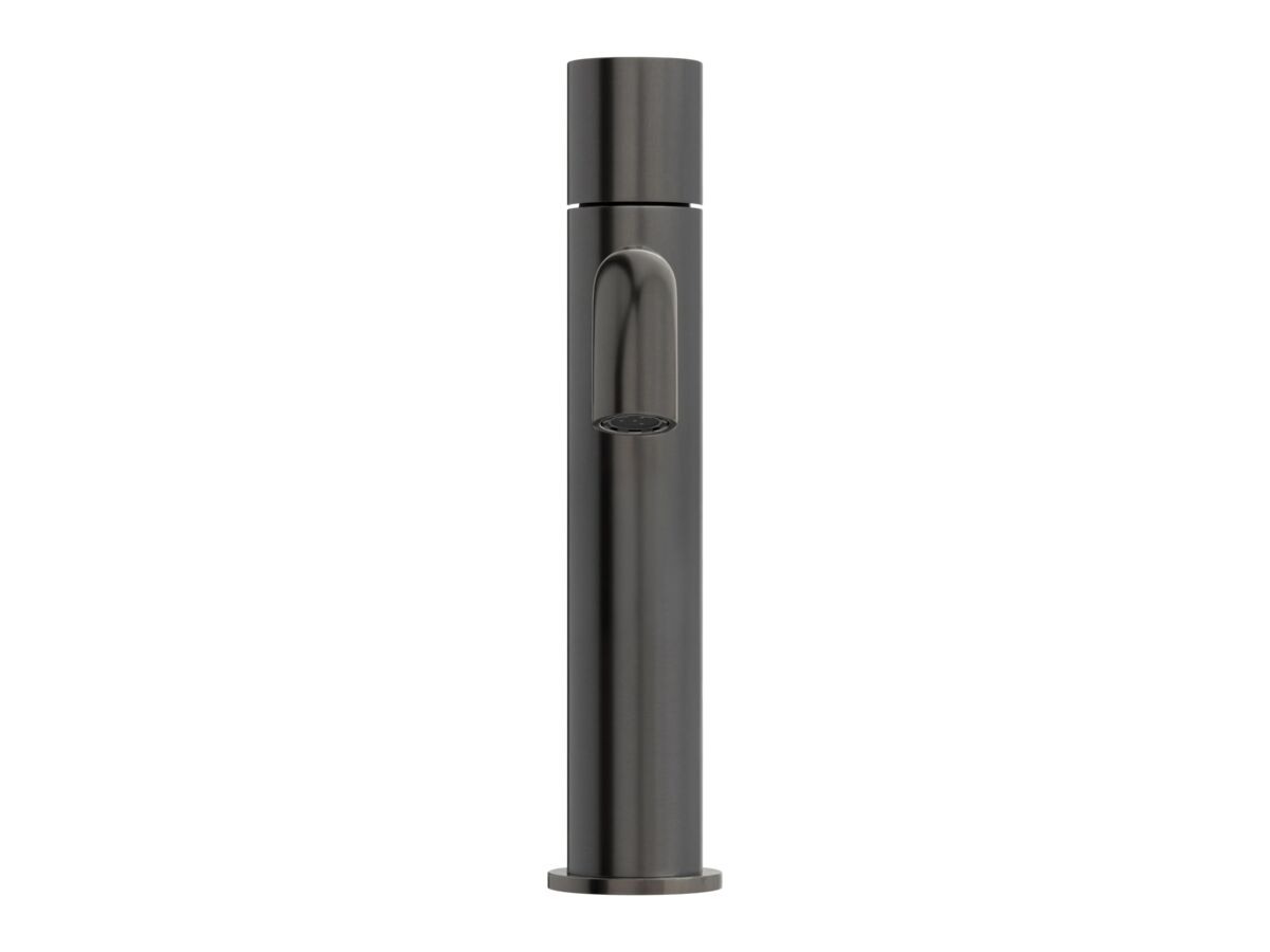 Supporting Image 2 - Mizu Drift Dial Medium Height Basin Mixer Curved Spout Brushed Gunmetal (6 Star) Lead Free