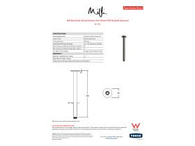 Specification Sheet - Milli Mood Edit Vertical Shower Arm 300mm PVD Brushed Gunmetal