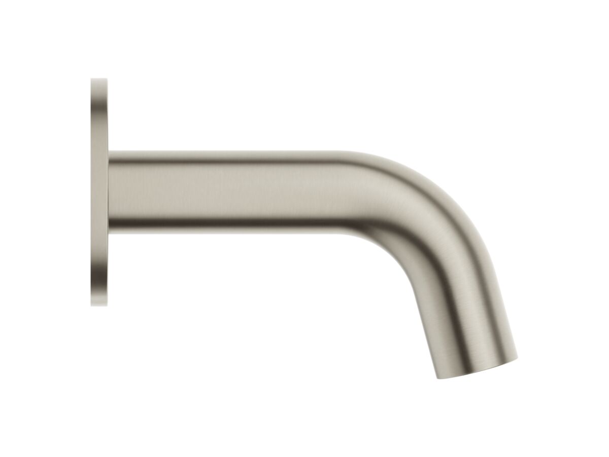 Supporting Image - Mizu Drift Wall Basin/Bath Outlet Curve Spout 110mm Brushed Nickel (6 Star) Lead Free - Side