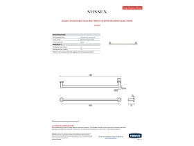Specification Sheet - Sussex Scala Single Towel Rail 700mm LUX PVD Brushed Oyster Nickel