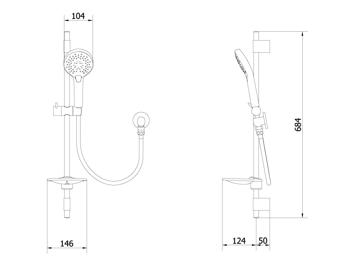 American Standard Cygnet Single Rail Shower Round Chrome (3 Star)