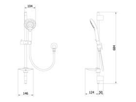 American Standard Cygnet Single Rail Shower Round Chrome (3 Star)