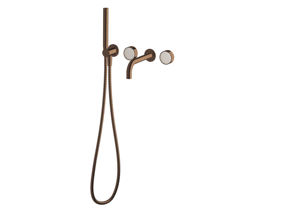 Supporting Image - Sussex Pure Elemental Progressive Bath Mixer System with Handshower 200mm PVD Brushed Bronze with Aurora Insert