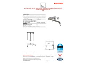 Specification Sheet - Faucet Strommen Vara Disc Wall Basin / Bath Hostess Tap System Right Hand 200mm Trimset Brushed Graphite (6 Star) Lead Free