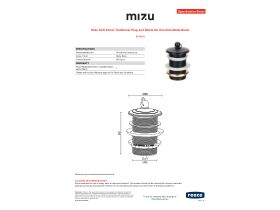 Specification Sheet - Mizu Drift 40mm Plug & Waste with No Overflow Matte Black