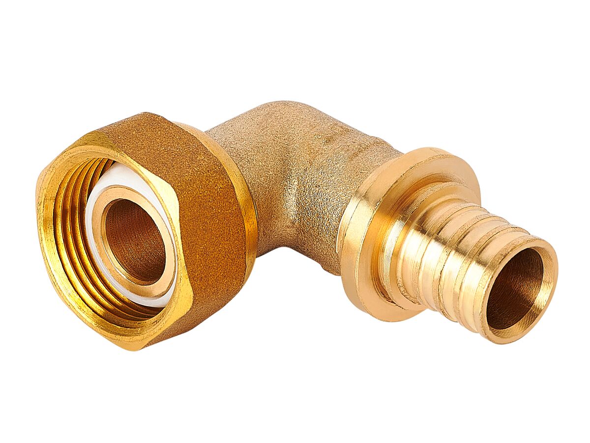 Rehau Rautitan Bent Tap Connector 20mm x 20mm Female Nut with Seal