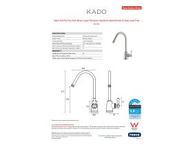 Specification Sheet - Kado Era Pull Out Sink Mixer Large Porcelain Handle Brushed Nickel (5 Star) Lead Free