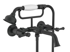 Hero - Posh Canterbury Wall Telephone Bath Set Lever Handles Matte Black (3 Star)