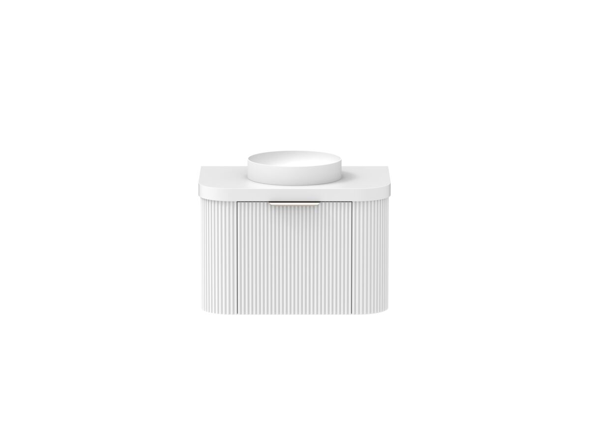 Supporting Image - Kado Neue Fluted Double Curve All Drawer 750mm Wall Hung Vanity with Centre Basin Durasein 50mm Top Ultra White