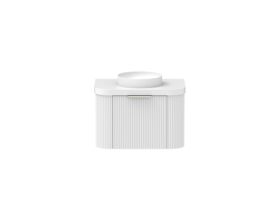 Supporting Image - Kado Neue Fluted Double Curve All Drawer 750mm Wall Hung Vanity with Centre Basin Durasein 50mm Top Ultra White