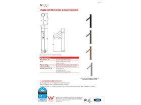 Technical Guide - Milli Pure Extended Basin Mixer Matte Black (6 Star)