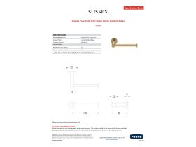 Specification Sheet - Sussex Pure Toilet Roll Holder Living Tumbled Brass