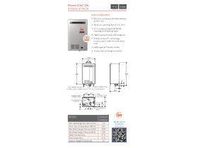 Specification Sheet - Rheem Ultra 28L Gas Continuous Flow Water Heater