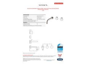 Specification Sheet - Sussex Pure Wall Basin Hostess System 160mm with Cirque Textured Handles Chrome (3 Star) Lead Free