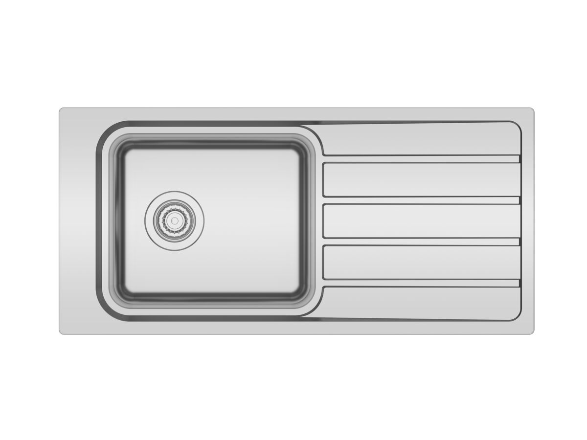 Hero - Posh Solus Care Single Bowl Sink with Drainer No Taphole No Overflow Stainless Steel