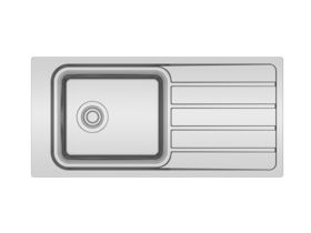 Hero - Posh Solus Care Single Bowl Sink with Drainer No Taphole No Overflow Stainless Steel