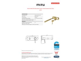 Specification Sheet - Mizu Drift MK2 Wall Basin Mixer Tap Set Trimset Brushed Gold (5 Star)