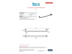 Specification Sheet - Roca Ona Single Towel Rail 800mm Matte Black