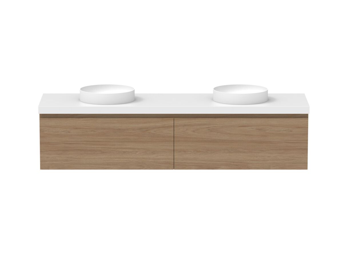 Hero - Posh Domaine 1800mm Wall Hung Vanity Unit All-Drawer Double Bowl 50mm Top