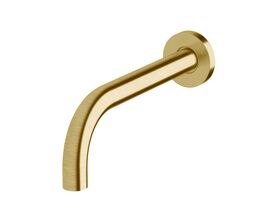 Sussex Scala 25mm Curved Bath Outlet 200mm LUX PVD Brushed Pure Gold