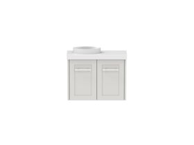 Hero - Kado Lux Petite Vanity Unit Wall Hung 600mm Left Bowl 50mm Top (Basin Included)