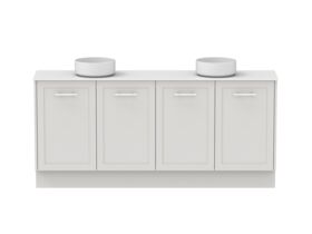 Hero - Kado Lux Ensuite All Door 1800mm Floor Mount Double Basin 12mm Durasein Top