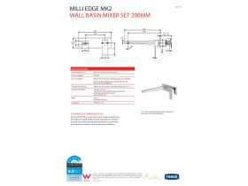 Technical Guide - Milli Edge MK2 Wall Basin Mixer Set Chrome (5 Star)