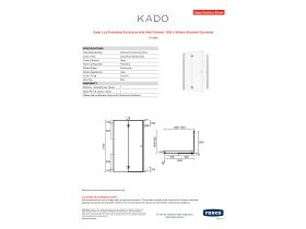Specification Sheet - Kado Lux Frameless Enclosure with Wall Channel 1200 x 900mm Brushed Gunmetal