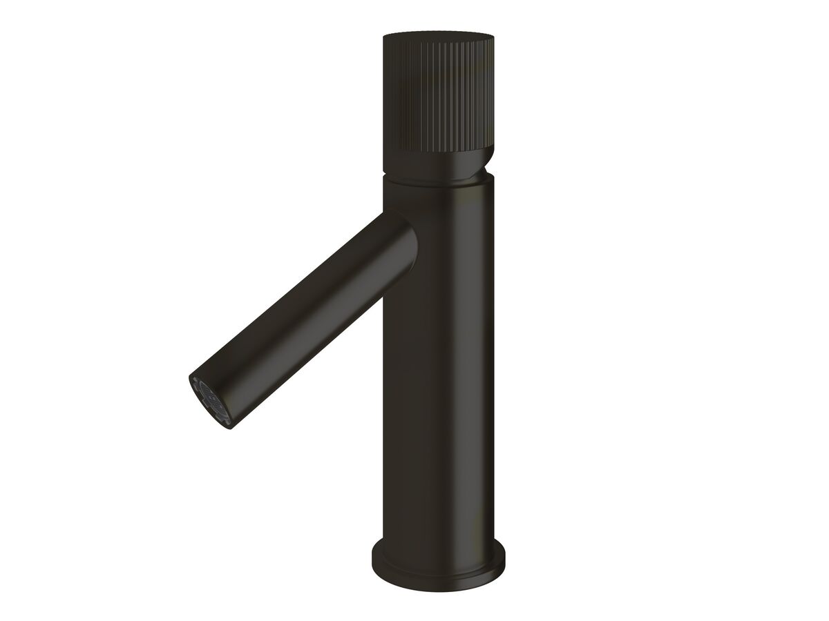 Sussex Pure Basin Mixer Tap with Linear Textured Handle PVD Matte Black (6 Star)