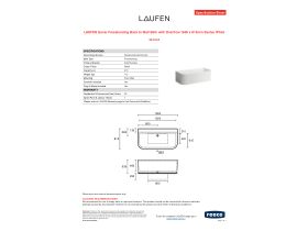 Specification Sheet - LAUFEN Sonar Freestanding Back to Wall Bath with Overflow 1600 x 815mm Sentec White