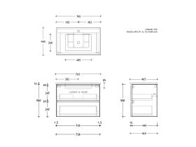 Posh Domaine All-Drawer Twin 750 Wall Hung Ceramic