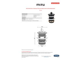 Specification Sheet - Mizu Drift 40mm Plug & Waste with Overflow Matte Black