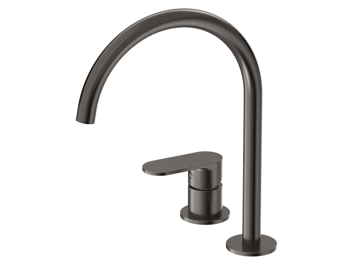 Hero - Mizu Soothe MK2 Medium Height Hob Mixer Set Brushed Gunmetal (6 Star) Lead Free