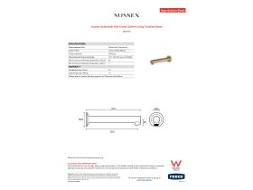 Specification Sheet - Sussex Scala Bath Wall Outlet 200mm Living Tumbled Brass