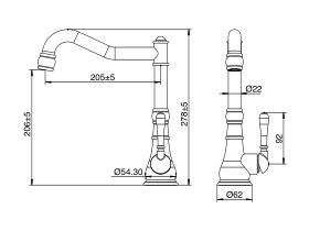 Milli Voir English Sink Mixer Lever Handle (4 Star)