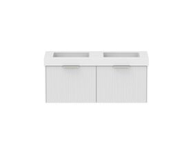 Supporting Image - Kado Neue Fluted Square 1200mm Wall Hung Vanity with Double Basin 90mm Top Ultra White