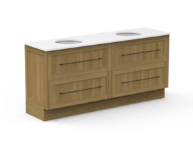 Kado Lux 1800mm All Drawer Vanity Unit Floor Mount Caesarstone Double Bowl 4 Drawers (No Basin)