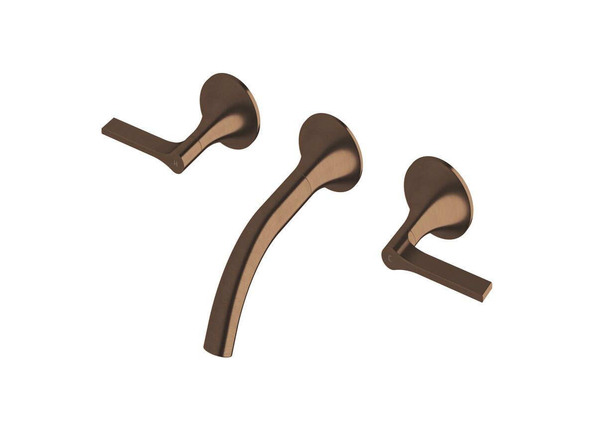 Sussex Oria Wall Basin Set 165mm PVD Brushed Bronze (5 Star)