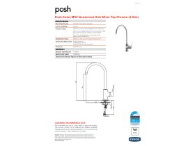 Technical Guide - Posh Solus MK2 Gooseneck Sink Mixer Chrome (4 Star)
