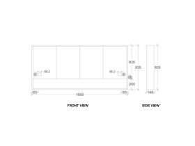 Kado Aspect 1800mm Mirror Cabinet Four Doors With Shelf and Surround View